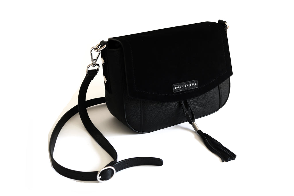 Black crossbody silver discount hardware